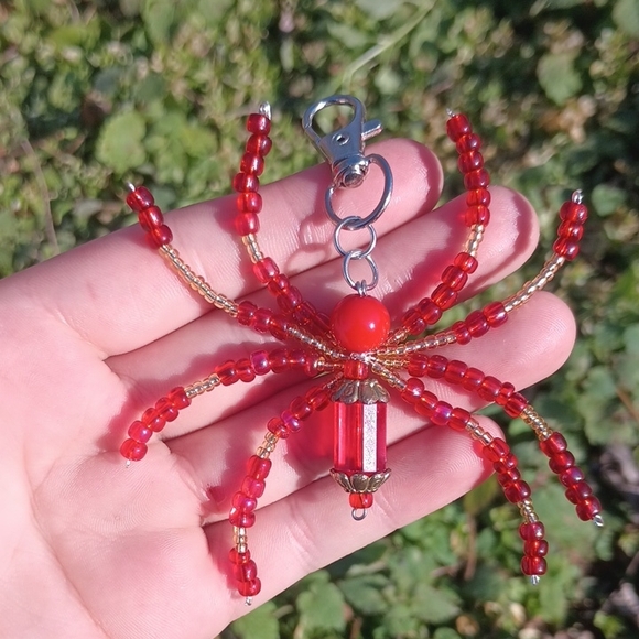 Hand Crafted Accessories - Handcrafted Spider Keychain 🕷️❤️